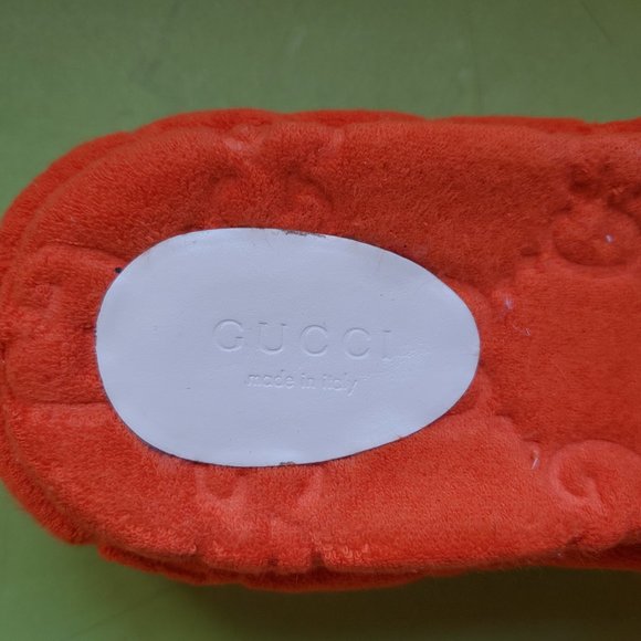 NIB Gucci orange terry cloth platform slides sandals IT 39.5/ US 9.5 - Picture 5 of 9
